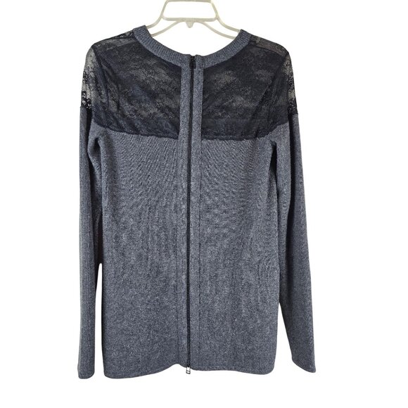 Robert Rodriguez Neiman Marcus Crewneck Sweater 100% Cashmere Lace Back Zip - Picture 2 of 5